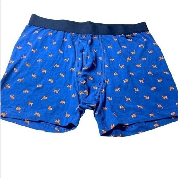 Goodfellow & CO Blue Orange Monkey Cotton Spandex Boxer Brief size L - Picture 5 of 5